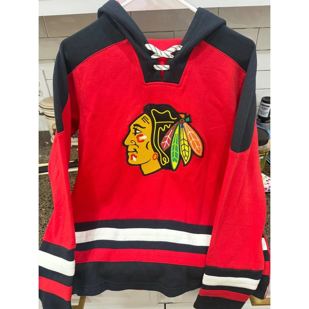 NHL Chicago Blackhawks‎ Youth Large 14/16 Legacy Collection Hoodie Red NEW